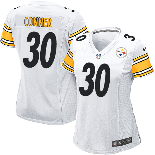 Nike Steelers #30 James Conner White Women's Stitched NFL Elite Jersey